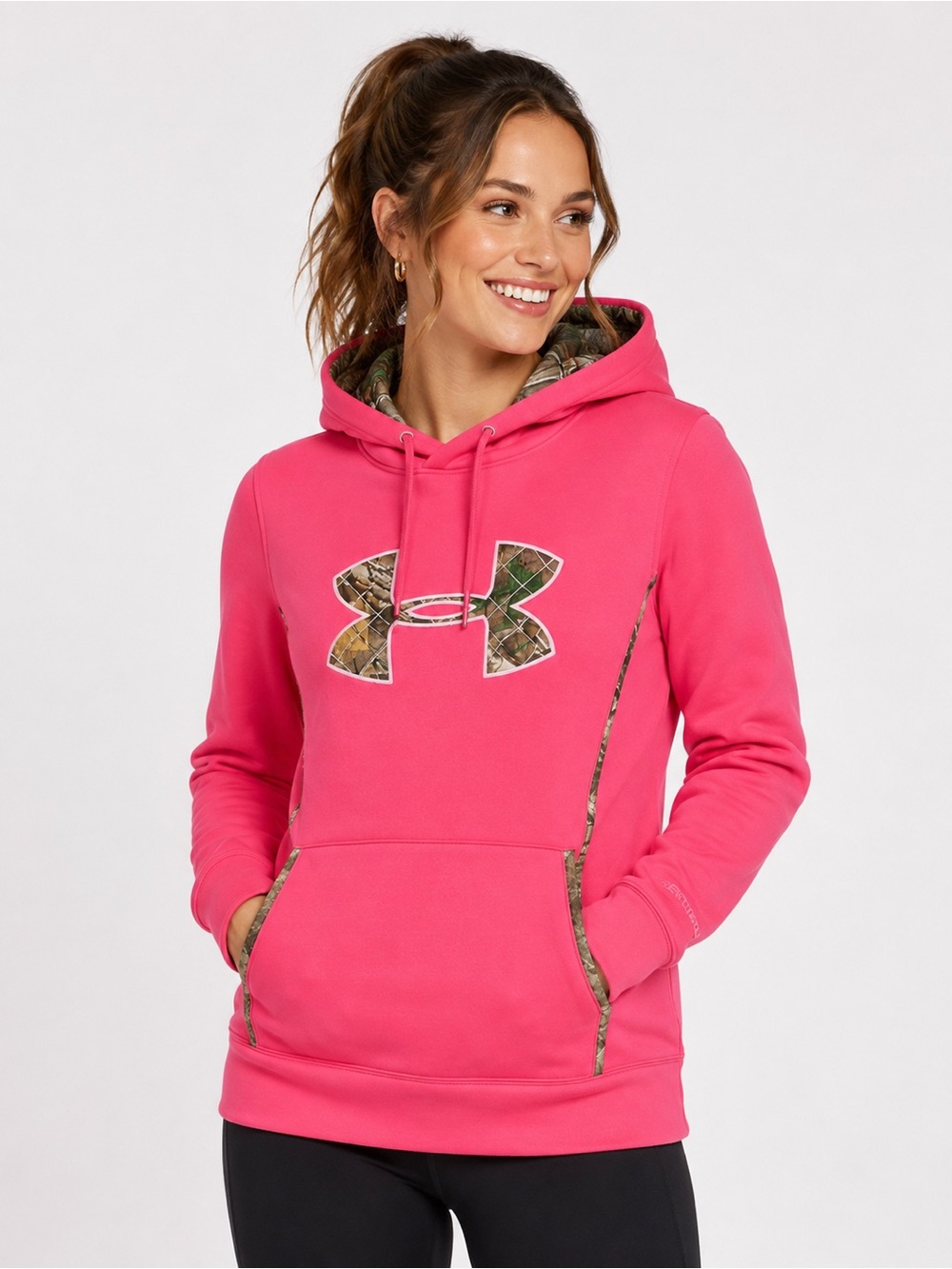 Under Armour Forest Camo Neon Pink Hoodie/ Size Small
